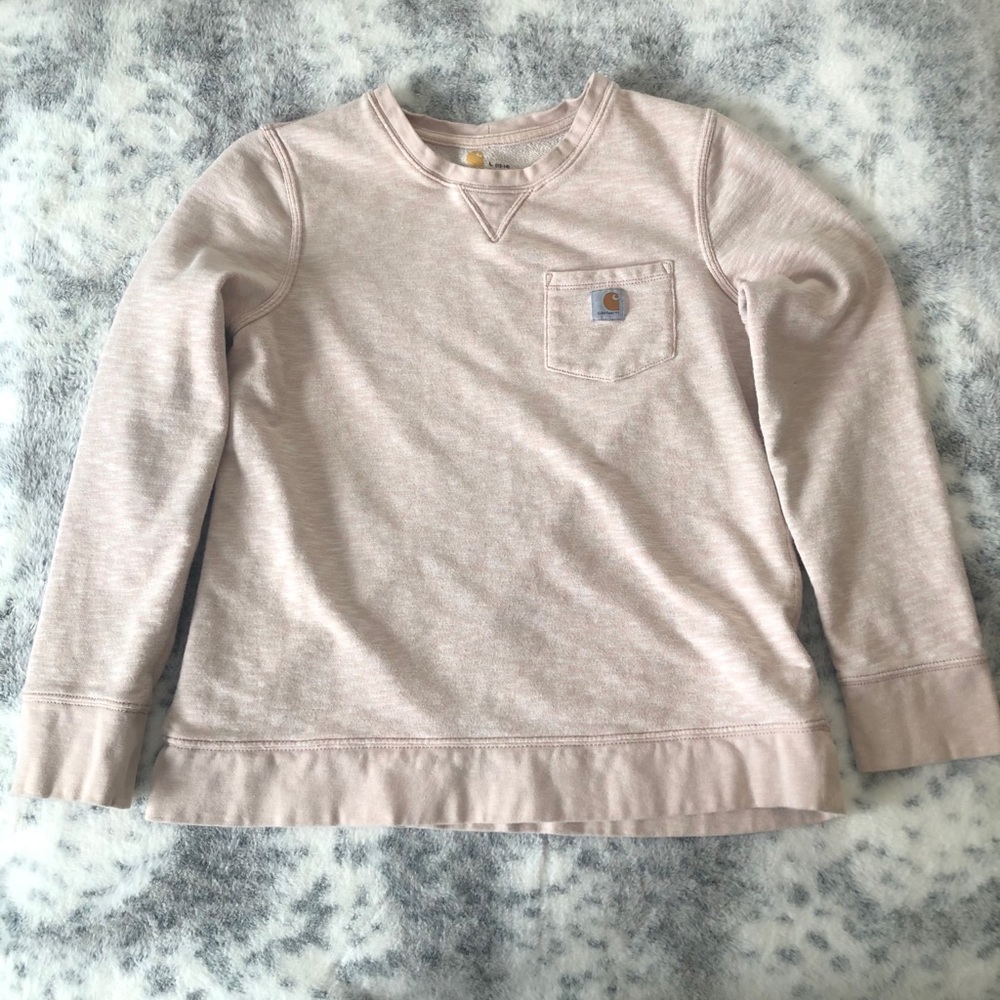 Carhartt • Girls Light Pink Crewneck L(12/14)